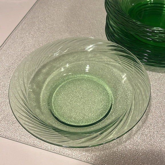 Vtg 9 Pc Corelle Pyrex Festiva Spring Green Dinner Salad Plates/Bowls Set - Picture 2 of 7